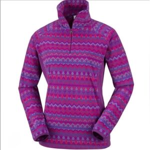 Columbia Women Sz S Glacial Purple Fleece Jacket 1/4 Zip Pullover Warm Gorpcore
